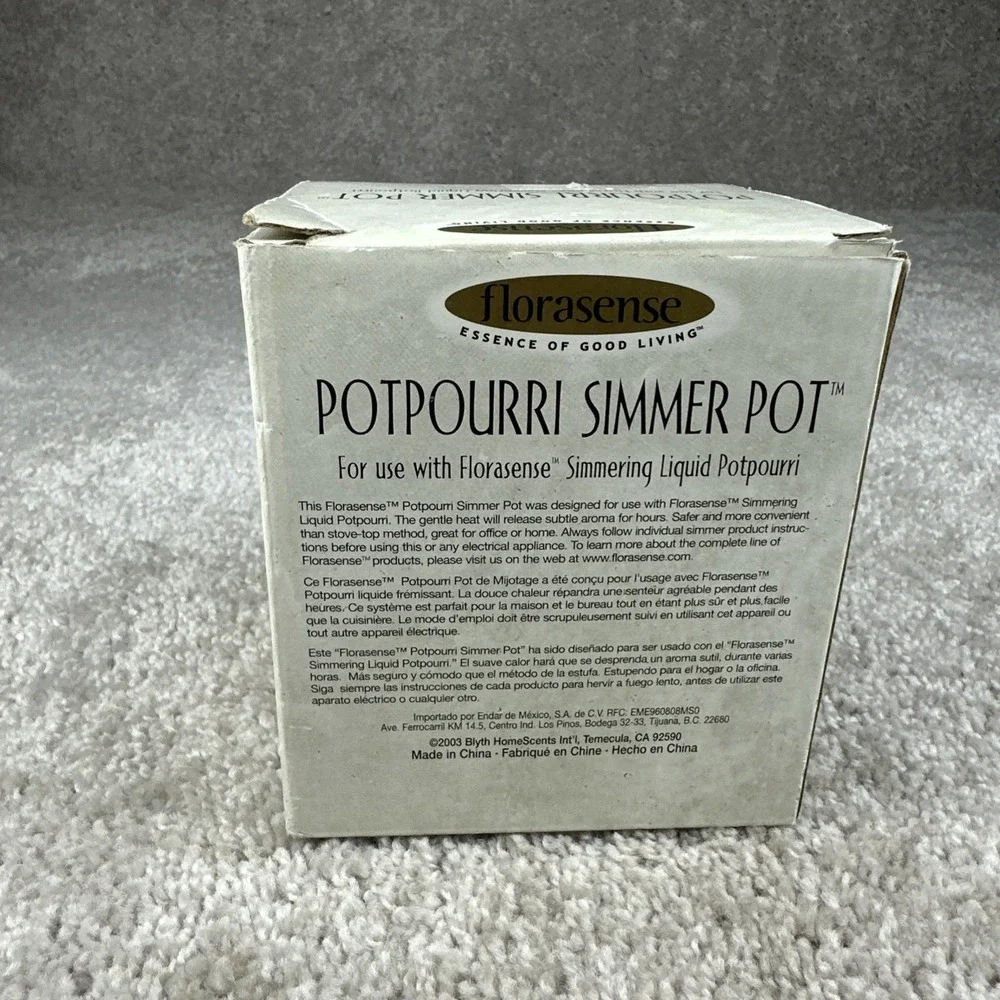 Vintage Florasense Electric Potpourri Simmer Crock‎ Pot Warmer w/Lid Leopard
